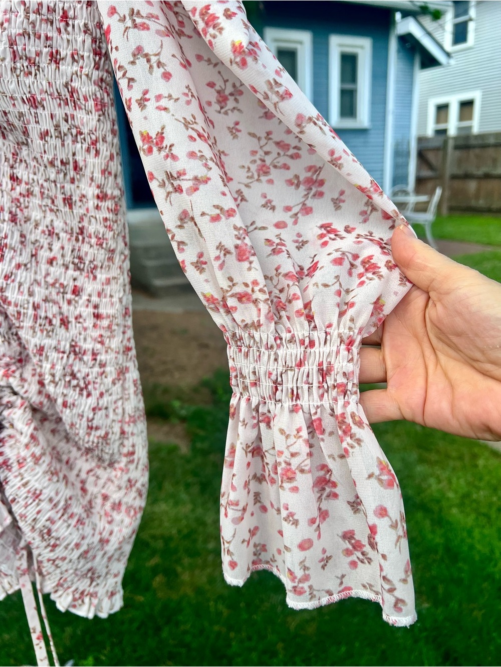 NWOT Princess Polly Floral Smocked BABYDOLL DRESS💕 Mini Peasant Ruched 4 - Picture 6 of 11